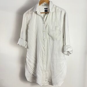 GAP white Linen weekend tunic shirt size S